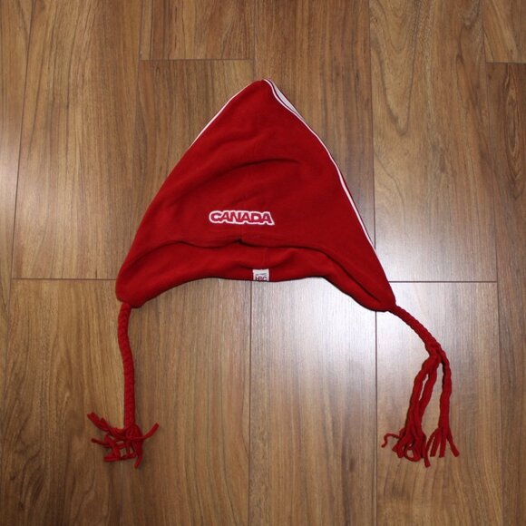 Team Canada Olympic 2005 HBC Red Trapper Hat Adult Hudsons Bay Winter Faux Fur - Picture 1 of 6